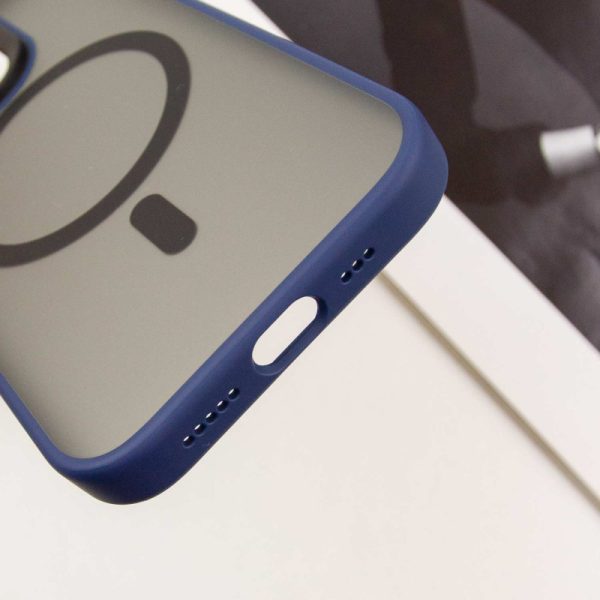 Чохол для iPhone 15 Pro Синій Синійo Skin Friendly Frosted with MagSafe - Зображення 7