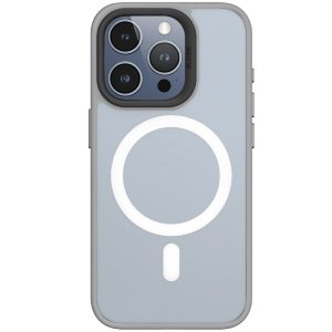 Чохол для iPhone 15 Pro Max Сірий Синійo Skin Friendly Frosted with MagSafe