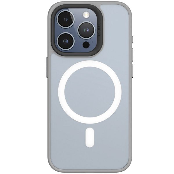 Чохол для iPhone 15 Pro Max Сірий Синійo Skin Friendly Frosted with MagSafe