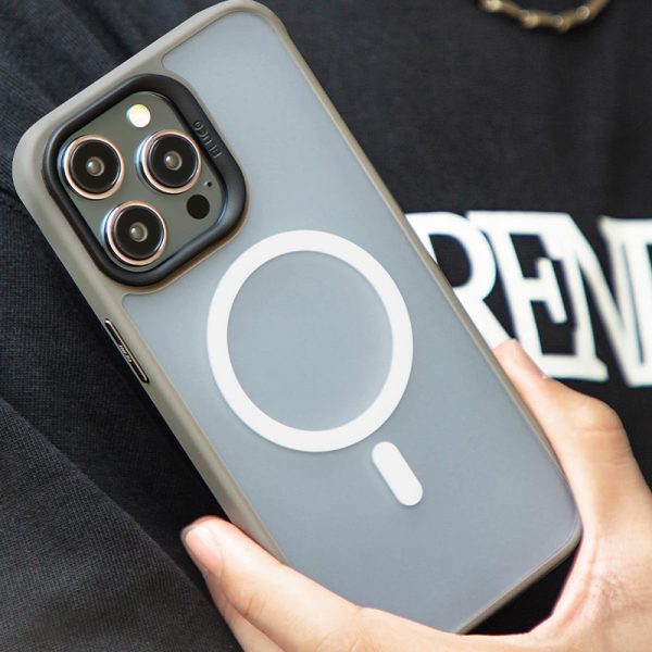 Чохол для iPhone 15 Pro Max Сірий Синійo Skin Friendly Frosted with MagSafe - Зображення 2