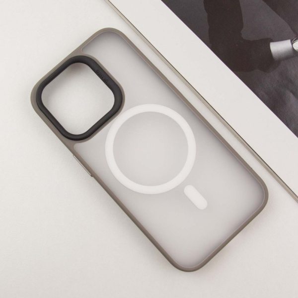 Чохол для iPhone 15 Pro Max Сірий Синійo Skin Friendly Frosted with MagSafe - Зображення 3