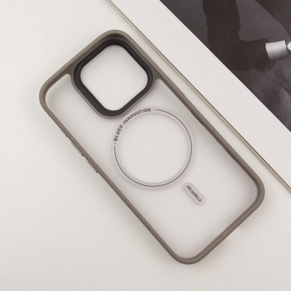 Чохол для iPhone 15 Pro Max Сірий Синійo Skin Friendly Frosted with MagSafe - Зображення 4