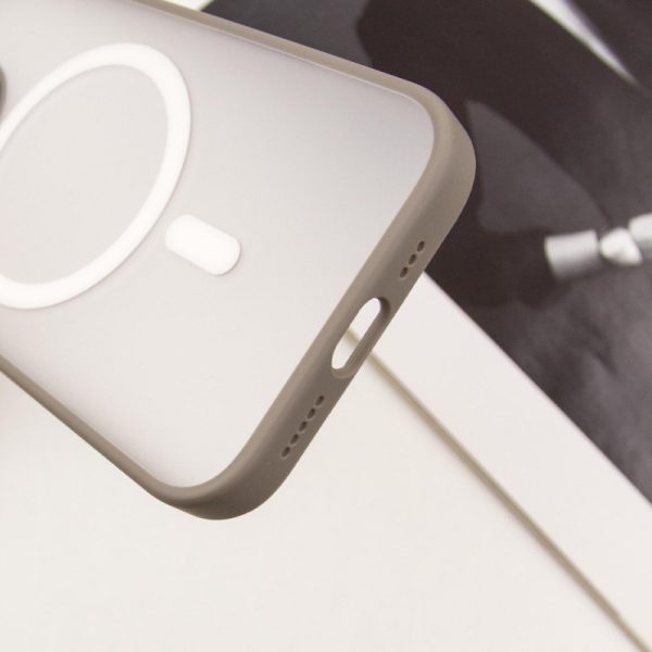 Чохол для iPhone 15 Pro Max Сірий Синійo Skin Friendly Frosted with MagSafe - Зображення 7