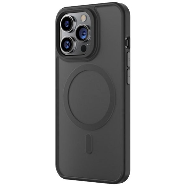 Чохол для iPhone 15 Pro Max Чорний Синійo Skin Friendly Frosted with MagSafe - Зображення 4