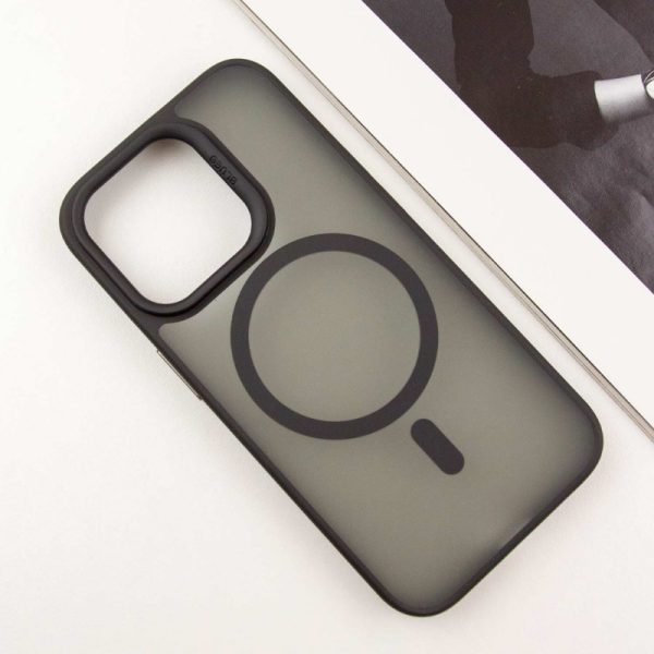 Чохол для iPhone 15 Pro Max Чорний Синійo Skin Friendly Frosted with MagSafe - Зображення 5