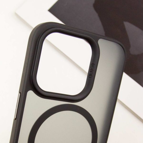 Чохол для iPhone 15 Pro Max Чорний Синійo Skin Friendly Frosted with MagSafe - Зображення 6