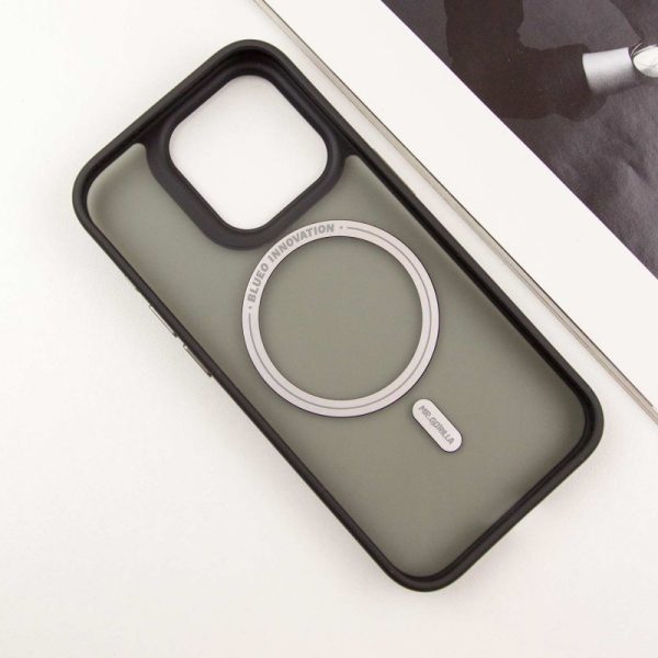 Чохол для iPhone 14 Pro Чорний Синійo Skin Friendly Frosted with MagSafe - Зображення 6