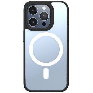Чохол для iPhone 14 Pro Max Чорний Синійo Skin Friendly Frosted with MagSafe