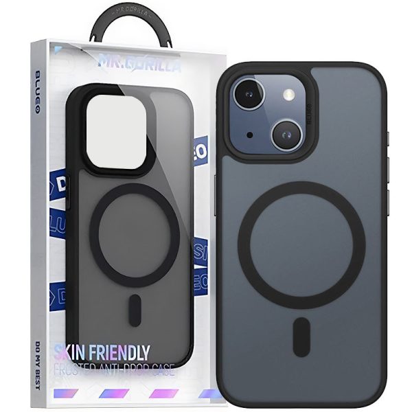 Чохол для iPhone 14 / 13 Чорний Синійo Skin Friendly Frosted with MagSafe - Зображення 2