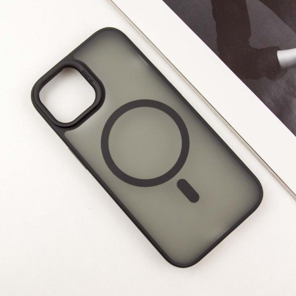 Чохол для iPhone 14 / 13 Чорний Синійo Skin Friendly Frosted with MagSafe - Зображення 4