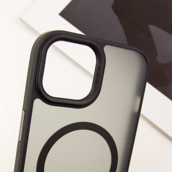 Чохол для iPhone 14 / 13 Чорний Синійo Skin Friendly Frosted with MagSafe - Зображення 6