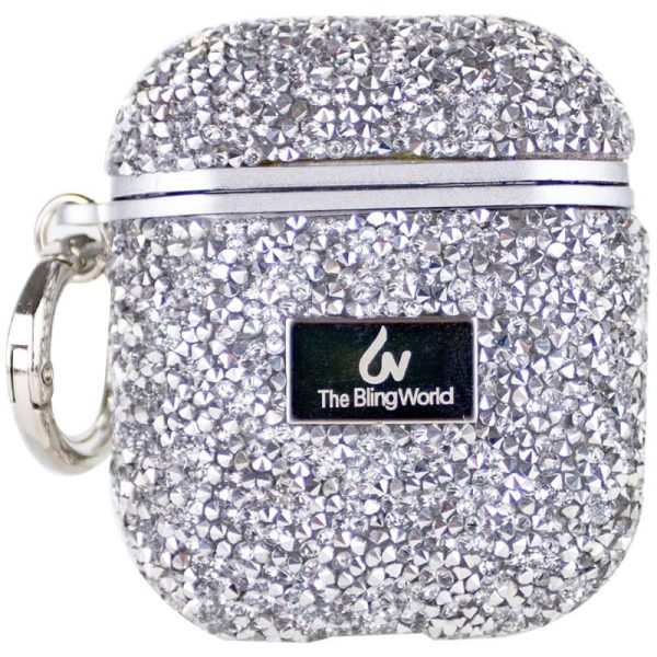 Чохол для навушників AirPods 1/2 Срібний Bling World Rock Diamond