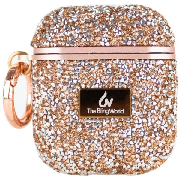 Чохол для навушників AirPods 1/2 Рожевий Bling World Rock Diamond