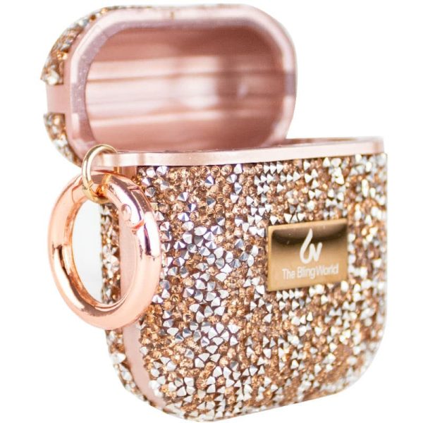 Чохол для навушників AirPods 1/2 Рожевий Bling World Rock Diamond - Зображення 4