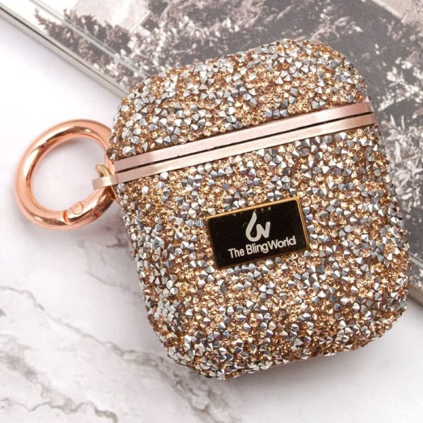Чохол для навушників AirPods 1/2 Рожевий Bling World Rock Diamond - Зображення 6