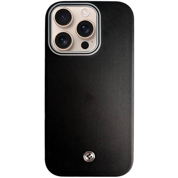 Чохол для iPhone 14 Pro Max Чорний PC+Leather SGP with MagSafe