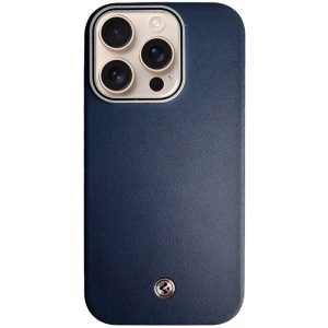Чохол для iPhone 14 Pro Max Синій PC+Leather SGP with MagSafe