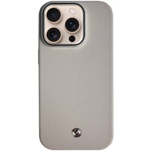 Чохол для iPhone 14 Pro Max Сірий PC+Leather SGP with MagSafe