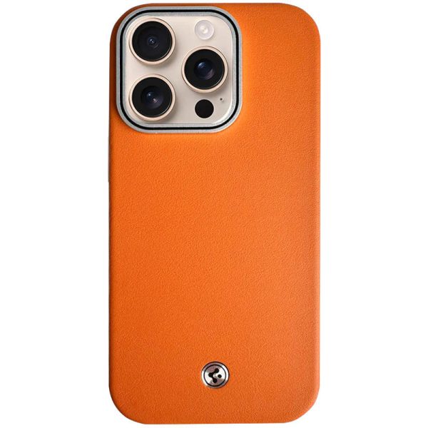 Чохол для iPhone 15 Pro Max Коричневий PC+Leather SGP with MagSafe