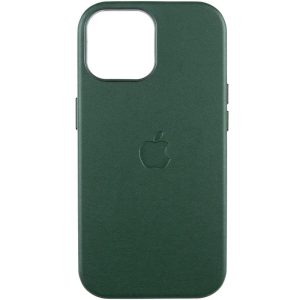 Шкіряний чохол для Apple iPhone 15 Зелений Leather Case with MagSafe and Animation