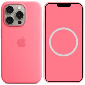 Чохол для iPhone 15 Pro Max Рожевий Silicone case full with Magsafe and Animation