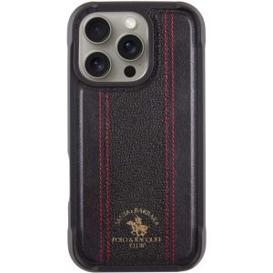 Шкіряний чохол для Apple iPhone 16 Pro Чорний Polo Santa Barbara Barton