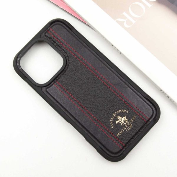 Шкіряний чохол для Apple iPhone 16 Pro Чорний Polo Santa Barbara Barton - Зображення 5