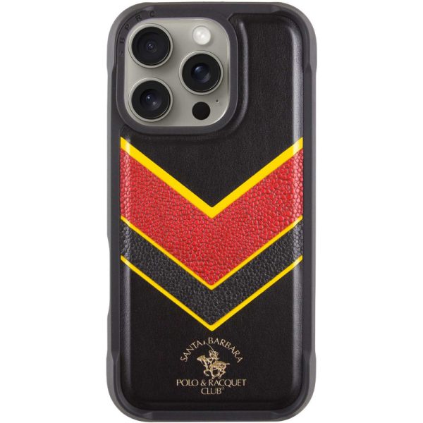 Шкіряний чохол для Apple iPhone 16 Pro Чорний Polo Santa Barbara Barton