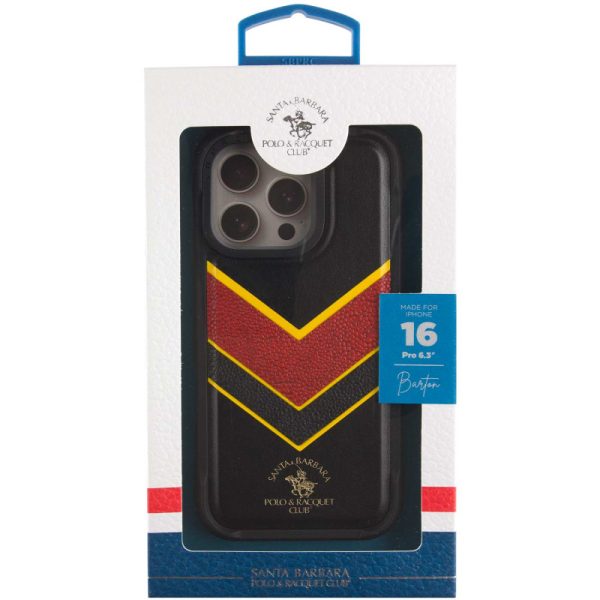 Шкіряний чохол для Apple iPhone 16 Pro Чорний Polo Santa Barbara Barton - Зображення 8