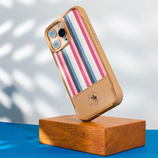 Шкіряний чохол для Apple iPhone 16 Pro Золотий Polo Santa Barbara Isaac - Зображення 5