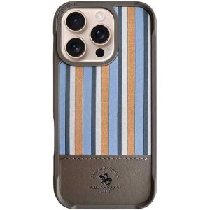 Шкіряний чохол для Apple iPhone 16 Pro Сірий Polo Santa Barbara Isaac