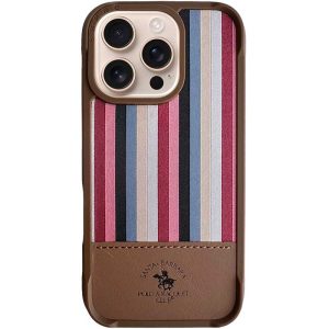 Шкіряний чохол для Apple iPhone 16 Pro Max Золотий Polo Santa Barbara Isaac