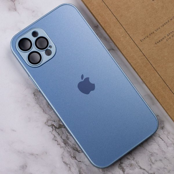 Чохол для iPhone 11 Pro Синій TPU+Glass Sapphire Матовий case - Зображення 5