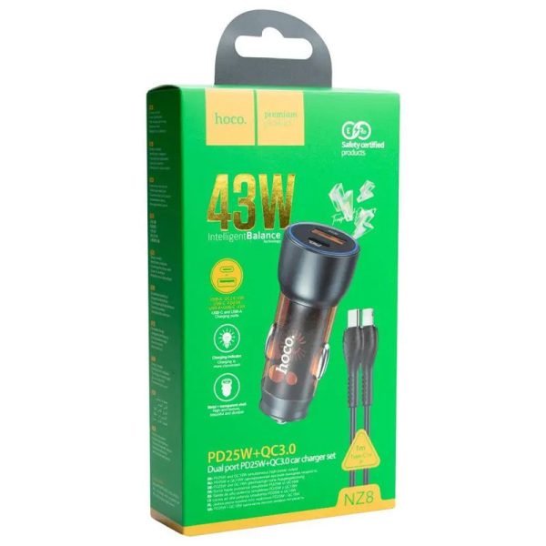 АЗП Hoco NZ8 PD43W + QC3.0 + Type-C to Lightning - Зображення 4