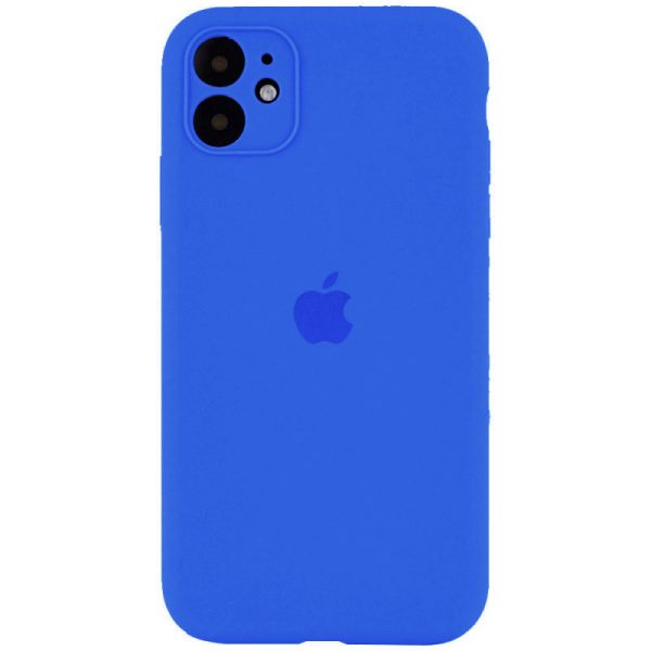 Чохол для iPhone 12 Синій Silicone Case Full Camera Protective