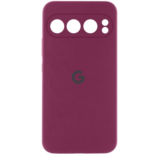 Чохол для Google Pixel 9 Pro Бордовий Silicone Cover Lakshmi Full Camera with Logo