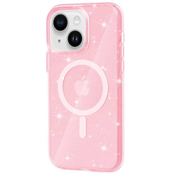 Чохол для iPhone 15 Plus Рожевий TPU Galaxy Sparkle (MagFit)