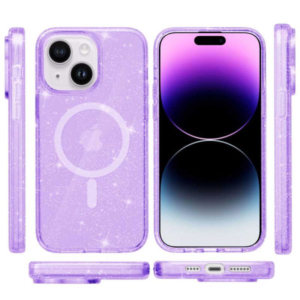 Чохол для iPhone 15 Plus Фіолетовий TPU Galaxy Sparkle (MagFit) - Зображення 2