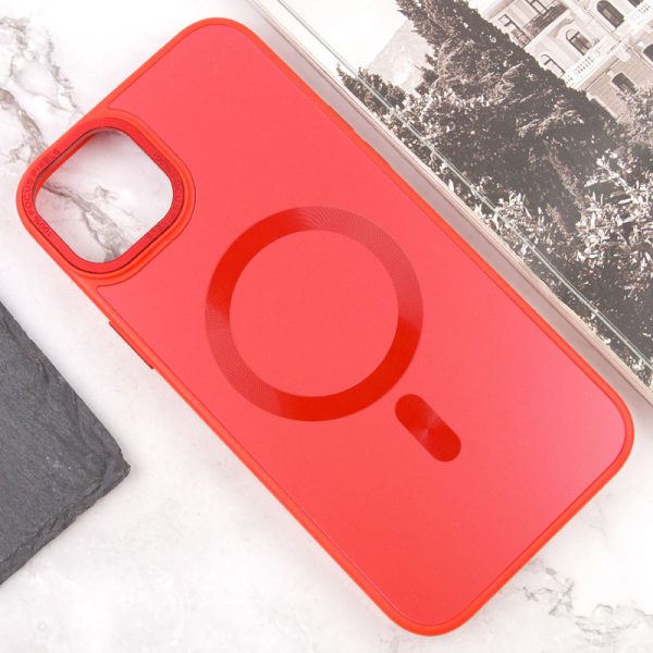 Чохол для iPhone 15 Червоний TPU+Glass Sapphire Midnight Open Camera with MagSafe - Зображення 2