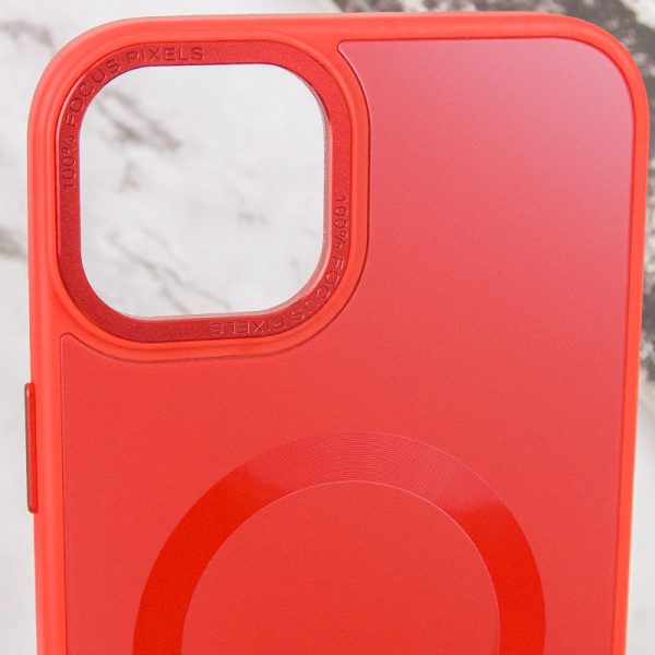 Чохол для iPhone 15 Червоний TPU+Glass Sapphire Midnight Open Camera with MagSafe - Зображення 6
