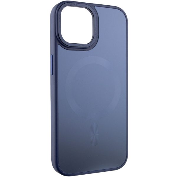 Чохол для iPhone 15 Синій TPU+Glass Sapphire Midnight Open Camera with MagSafe - Зображення 2