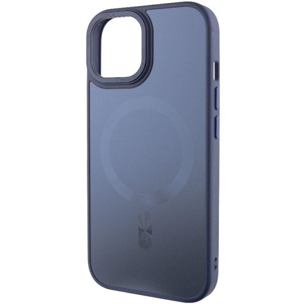 Чохол для iPhone 15 Синій TPU+Glass Sapphire Midnight Open Camera with MagSafe - Зображення 3