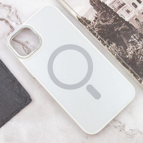 Чохол для iPhone 15 Plus Білий TPU+Glass Sapphire Midnight Open Camera with MagSafe - Зображення 2