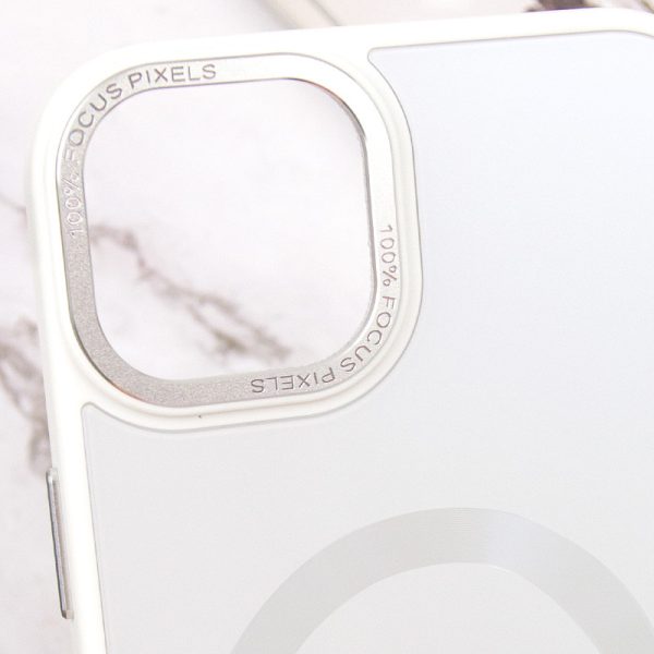 Чохол для iPhone 15 Plus Білий TPU+Glass Sapphire Midnight Open Camera with MagSafe - Зображення 6