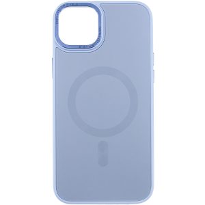 Чохол для iPhone 15 Plus Блакитний TPU+Glass Sapphire Midnight Open Camera with MagSafe