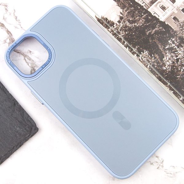 Чохол для iPhone 15 Plus Блакитний TPU+Glass Sapphire Midnight Open Camera with MagSafe - Зображення 2