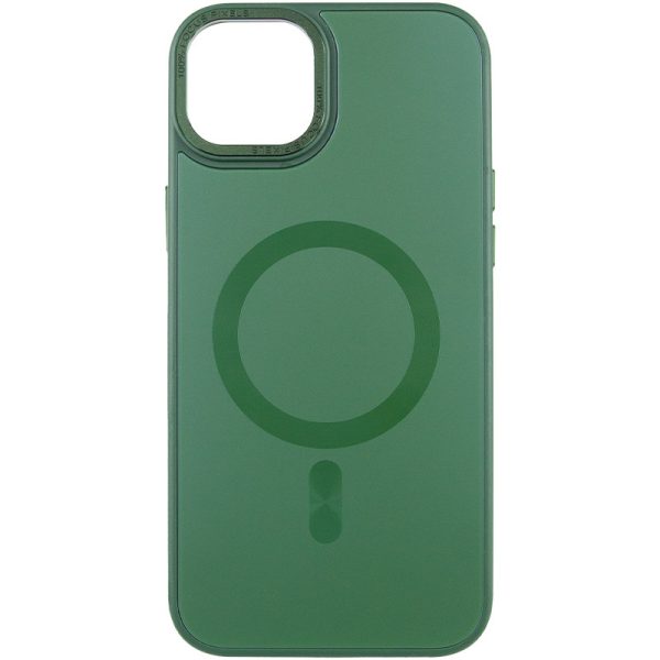 Чохол для iPhone 15 Plus Зелений TPU+Glass Sapphire Midnight Open Camera with MagSafe