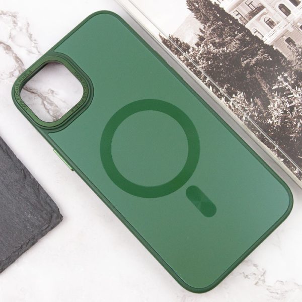 Чохол для iPhone 15 Plus Зелений TPU+Glass Sapphire Midnight Open Camera with MagSafe - Зображення 2