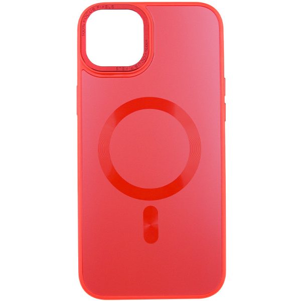 Чохол для iPhone 15 Plus Червоний TPU+Glass Sapphire Midnight Open Camera with MagSafe