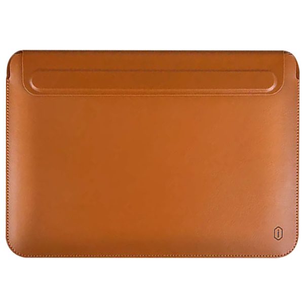Чохол для ноутбука 14.2" з шутчної шкіри WIWU SKIN PRO Portable Stand Sleeve Коричневий